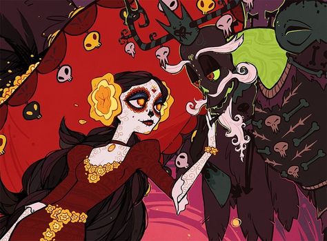 Book Of Life La Muerte And Xibalba, La Muerte And Xibalba Fanart, La Muerte Book Of Life Fanart, Book Of Life Characters, The Book Of Life Fanart, Book Of Life Fanart, La Muerte And Xibalba, La Muerte Book Of Life, Book Of Life La Muerte