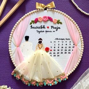 Manika Gupta: Artist for Customized Handcraft Items from Khatauli, UP 1st Anniversary Gifts For Him, Happy Anniversary Gifts, Wedding Embroidery Hoop, Aniversary Gifts, Handmade Birthday Gifts, Wedding Embroidery, 1st Wedding Anniversary, Gifts For Birthday, Hoop Embroidery