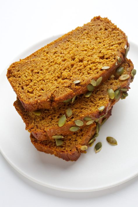 Using olive oil instead of the typical butter in this pumpkin bread gives it a rich depth of flavor as well as the health benefits of the good-for-you fat. Recipes For Men, Ellie Krieger, Recipes Pumpkin, Moist Pumpkin Bread, Whole Grain Flour, Whey Isolate, Pastry Flour, Olive Oils, Food Articles