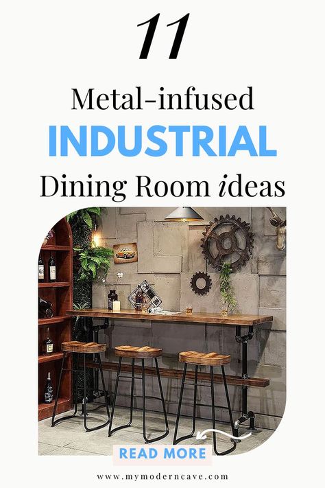 Whether you're looking to revamp your dining space or just add a touch of industrial charm, these decor ideas are sure to inspire! From repurposed wood tables to exposed brick walls, these designs mix rustic elements with modern flair. Don't be afraid to experiment with lighting fixtures or vintage-inspired chairs for an eclectic vibe. Your dining room is about to get a serious upgrade! 
Ready to bring industrial chic into your dining room? Pin these ideas now and start transforming your space! Rustic Industrial Dining Room, Industrial Dining Room Decor, Modern Industrial Dining Room, Diy Industrial Home Decor, Industrial Dining Room, Dining Room Decor Ideas, Industrial Style Interior, Dining Room Industrial, Chic Dining Room