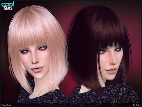 The Sims Resource: Citric Hair by Anto  - Sims 4 Hairs - http://sims4hairs.com/the-sims-resource-citric-hair-by-anto/ Hair The Sims 4, Cabelos The Sims 4, Sims 4 Cc Hairstyles, Sims 4 Cc Objects, Heavy Bangs, Ts4 Hair, Sims 4 Blog, Rihanna Hairstyles, Die Sims 4