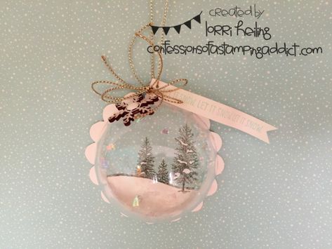 Holiday Extravaganza Project #7 :: Confessions of a Stamping Addict Lorri Heiling Christmas Bauble Ornament Stampin' Up Happy Scenes Half Ornament Ideas, Decoracion Navidad Diy, Stampin Up Weihnachten, Xmas Baubles, Bauble Ornaments, Christmas Paper Crafts, Paper Ornaments, Stampin Up Christmas, Christmas Bauble