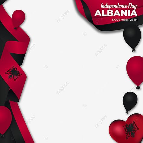 Border Frame Png, Independence Day Banner, Albanian Flag, Banner Frame, Free Banner, Border Frame, Frame Vector, Frame Png, Black Balloons