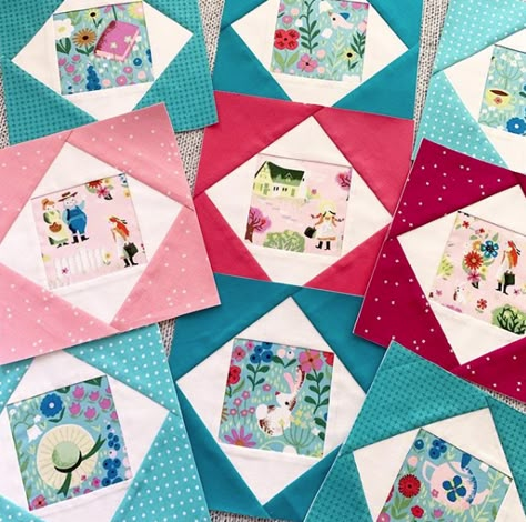 Riley Blake Swiss Dot Roundup! Fussy Cut Quilt Blocks, Economy Block Quilt, Economy Quilt, Economy Block, Jill Howarth, Grandmother Quilt, I Spy Quilt, Lone Star Quilt, Girl Quilts