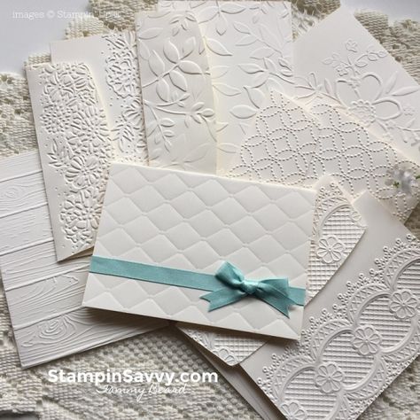 Craft Paper Cards, Stampin Pretty, Embossing Techniques, White Cards, Creative Card, Card Making Tips, Handmade Paper Crafts, Embossed Cards, Card Tutorials