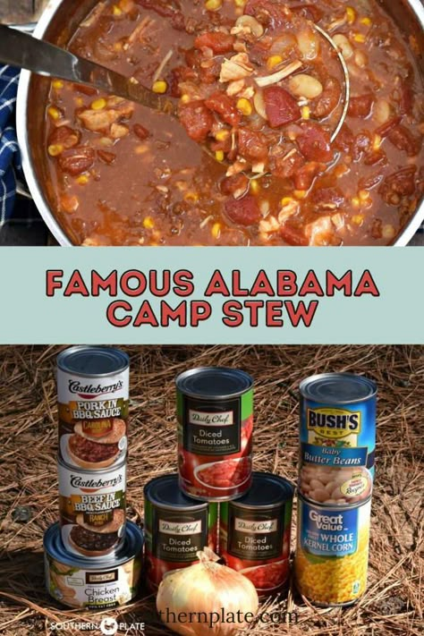 Camp Stew Recipe, Camp Stew, Oven Dinners, Soup Weather, Crockpot Soups, Pie Iron, Cowboy Beans, Brunswick Stew, Hiking Food