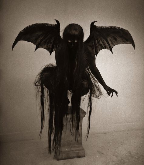 A poster print from the 'Succubus' series in size 30x40cm / 11x15".The poster is printed on Fuji Crystal DP II Photo Paper with a matte finish.Limited edition of 50 posters! Thes... Demon Photoshoot, Nona Limmen, Devil Wings, Demon Costume, Shadow People, Demon Art, Scary Art, Creepy Art, Angels And Demons