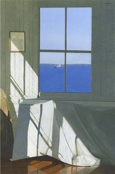 Gary Akers - Morning Sail A Room With A View, Egg Tempera, Room With A View, Watercolor On Paper, Tempera, The Window, The Ocean, Egg