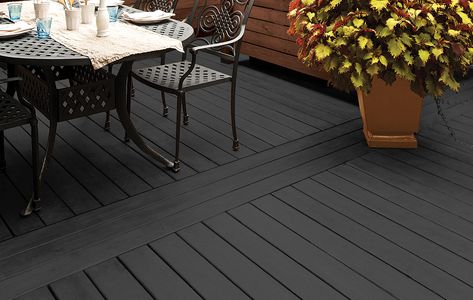 Grey Stain Colors For Decks Grey Decks And Porches, Dark Gray Deck Stain, Black Deck Stain, Black Stained Deck, Dark Grey Deck, Fence Stain Colors Ideas, Best Deck Stain Colors, Deck Stain Colors Ideas, Fence Stain Colors