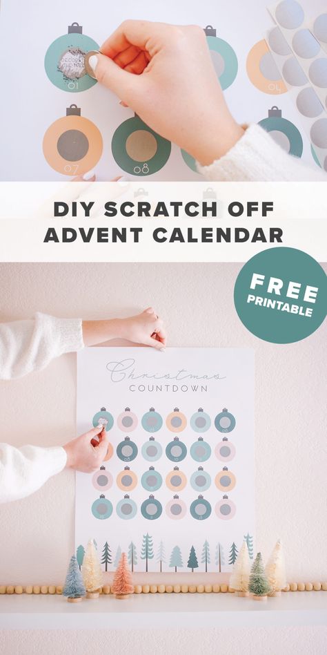 Free Printable Scratch-Off Christmas Advent Calendar Creative Advent Calendar Ideas, Diy Xmas Advent Calendar, Baby Advent Calendar, Free Printable Advent Calendar, Diy Christmas Gifts For Kids, Chocolate Advent Calendar, Christmas Advent Calendar Diy, Printable Advent Calendar, Xmas Treats