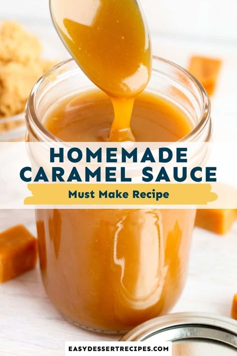 This easy recipe for homemade caramel sauce is simple and delicious! You're going to love drizzling this sweet caramel sauce on apple pie, brownies, ice cream, and so much more. Caramel Sauce Recipe, Caramel Recipes Sauce, Homemade Caramel Sauce, Salted Caramel Sauce, Salted Caramel Chocolate, Caramel Recipes, Homemade Caramel, Serious Eats, Chocolate Caramels