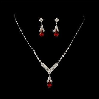 Rhinestone Jewelry Set, Jewelry Editorial, Silver Wedding Jewelry, Jewelry Logo, Prom Jewelry, Bridesmaid Jewelry Sets, Red Jewelry, Silver Jewellery Sets, Necklace And Earring Set