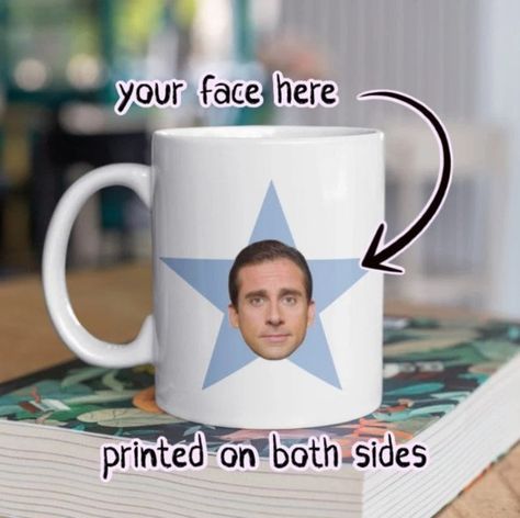 IF you don't have a link, please type "I will contact you" in the box below & send me the photo by message after placing the order. Note: Please send portrait type high-quality photos where the WHOLE face is visible. The Office Mug, Star Mug, The Office Mugs, The Office Tv Show, Mug Photo, Custom Photo Mugs, Husband Valentine, Valentine Gifts For Husband, Step Mom Gifts