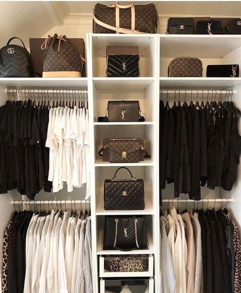 Neat Closet, Interior Design Career, Organized Closet, Dream Closet Design, White Wardrobe, Closet Decor, Bedroom Closet Design, Apartment Budget, Dream Closets