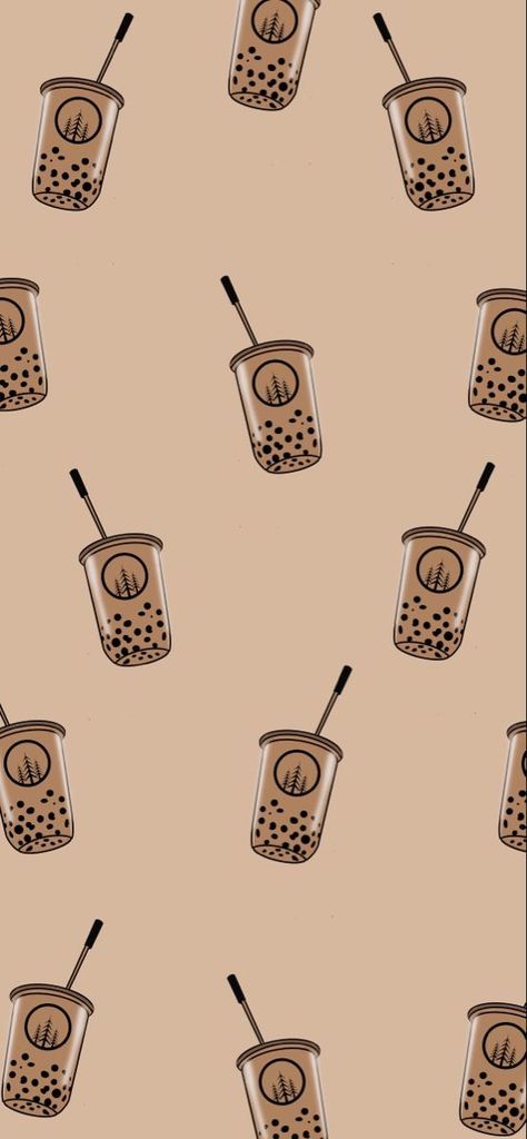 Boba Tea Wallpaper Iphone, Boba Iphone Wallpaper, Boba Milk Tea Aesthetic Wallpaper, Boba Wallpaper Cute, Bubble Tea Cute Wallpaper, Brown Boba Aesthetic, Boba Background Aesthetic, Boba Pictures Aesthetic, Milk Tea Aesthetic Wallpaper