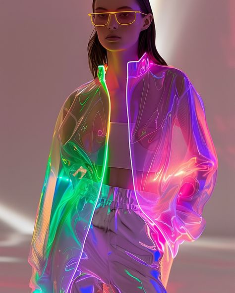 Shine bright wherever you go ✨💖 #neon #fashionshow #runway Geometric Outfit, Digital Fashion Design, Fashionshow Runway, Neon Geometric, Neon Pastel, Extreme Fashion, Neon Outfits, Pastel Outfit, Neon Fashion