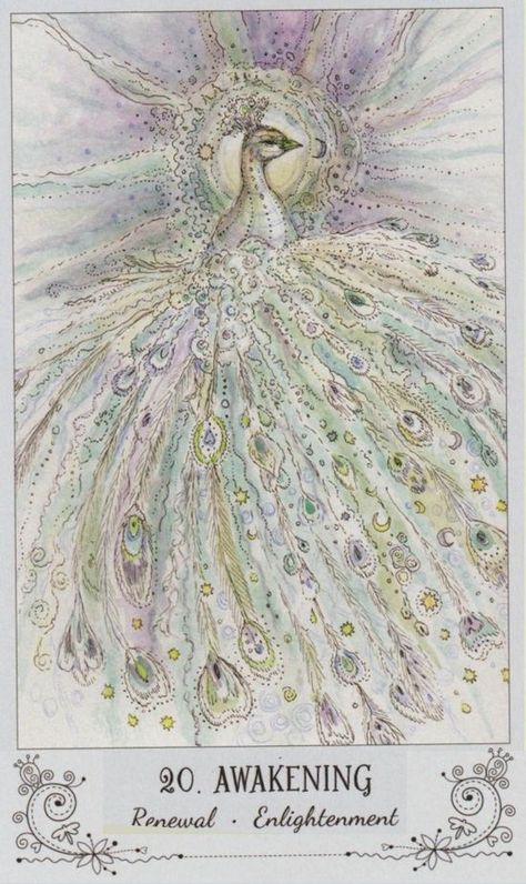 Awakening - Card from Spiritsong Tarot Deck Judgement Tarot Card, Spirit Song, Tarot Decks Art, Tarot Board, All Tarot Cards, Symbolic Art, Element Symbols, Oracle Tarot, Collector Cards