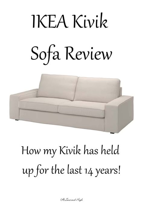 We have had the Kivik sofa in our family for fourteen years now!  Yes, that's right, 14!  I am sharing my IKEA Kivik Sofa Review and how it has stood the test of time. Ikea Kivik Living Room, Ikea Kivik Sofa, Scandinavian Living Room Design, Kivik Sofa, Ikea Kivik, Decorating Above Kitchen Cabinets, Scandinavian Living Room, Room Concept, Ikea Couch