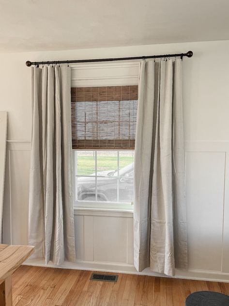 Adding Fabric To Curtains, Hanging Short Curtains, Short Drapes Window, Curtains Not Touching Floor, How To Extend Curtain Length, Extend Curtain Length Diy, How To Lengthen Curtains That Are Too Short, How To Add Length To Curtains, Bedroom Curtain Length