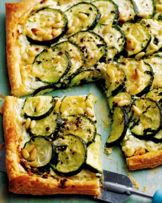 This fresh, rustic tart will be a tasty addition to any summer table and is another way to enjoy some of the season's best produce. | Tesco Squash Tart, Ricotta Tart, Pine Nut Recipes, Cooks Country Recipes, Thanksgiving Leftover Recipes, Tarte Fine, Tesco Real Food, America's Test Kitchen Recipes, Americas Test Kitchen