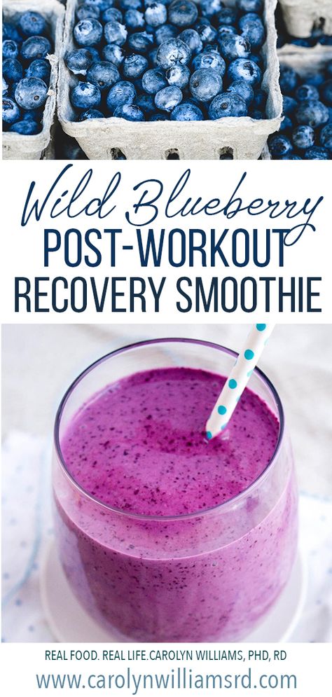 Need a new smoothie recipe? Then check out this Wild Blueberry Recovery Smoothie by @fANNEtasticfood. It was a HUGE hit at my house this week! And it checks all my boxes when it comes to a perfect smoothie – no added sugars, good source of protein (from natural sources, not a powder), and tastes really good!  Also, make sure to buy frozen “wild” blueberries if possible. I didn’t realize until a few months ago that there’s a HUGE difference between ordinary blueberries and wild blueberries... Workout Recovery Smoothie, Recovery Smoothie, Post Workout Smoothie, Perfect Smoothie, Kiwi Smoothie, Workout Recovery, Workout Smoothies, Blueberries Smoothie, Post Workout Recovery