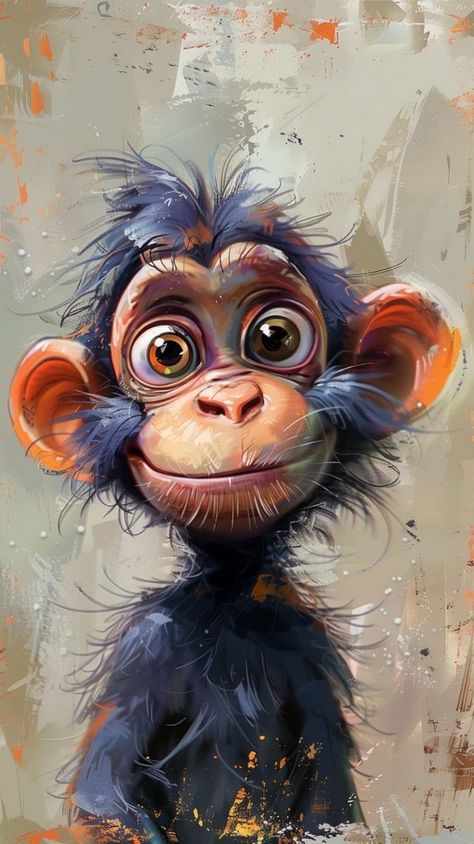 Monkey Illustration, Animal Illustration Art, Animal Portraits Art, Monkey Art, Neural Network, Funny Art, Creative Expressions, Animal Illustration, Animal Paintings