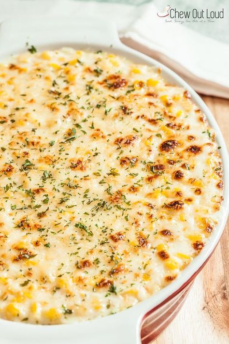 Corn Au Gratin, Creamed Corn Recipes, Corn Dishes, Thanksgiving Side, Creamed Corn, Corn Recipes, Thanksgiving Sides, Thanksgiving Side Dishes, Veggie Dishes