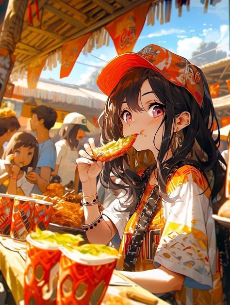 Countries As People Art, Outfits Character Design, Girl Eating, Girly Art Illustrations, Human Art, Sporty Outfits, Anime Couples Drawings, Anime Poses Reference, Girly Art