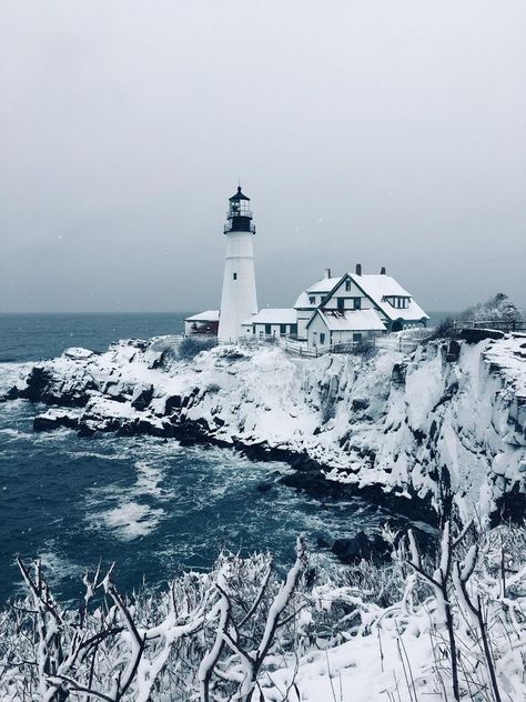 Lighthouse Aesthetic, Ocean Winter, Maine Aesthetic, Winter Ocean, Maine Winter, Nautical Aesthetic, England Aesthetic, Lighthouse Keeper, Lighthouse Pictures