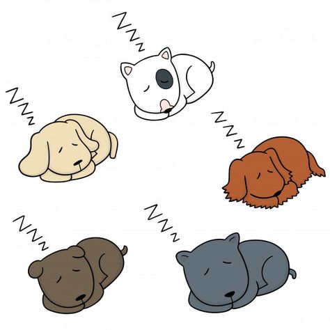 Dog Sleeping Illustration, Dog Sleeping Drawing, Dog Vector Art, Dog Sleeping Positions, Dog Drawing Simple, Sleeping Drawing, Africa Art Design, Dog Sleeping, Sleepy Dogs