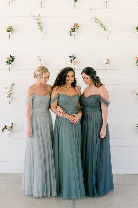 boho bride, boho bridesmaids, spring wedding, springtime wedding, neutral wedding, chic wedding Spring Wedding Colors Dresses, Gradient Bridesmaid Dresses, Different Color Green Bridesmaid Dresses, Ombre Bridesmaids Dresses, Sea Glass Color Bridesmaid Dresses, Sea Glass Wedding Bridesmaid Dress, Ombre Bridesmaid Dresses Color Schemes, Spring Wedding Colors 2025, Brides Maid Dress