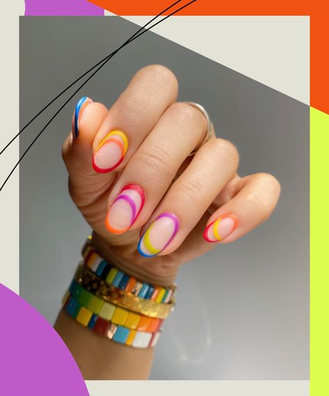 Inside The Catty Hidden World Of Instagram Nail Art #refinery29 https://www.refinery29.com/en-gb/2022/03/10896900/instagram-nail-art-copyright-credit Inside Out Nails, Rainbow Nails Design, Elegant Manicure, Fingernail Designs, Celebrity Nails, Young Nails, Modern Nails, Instagram Nails, Rainbow Nails