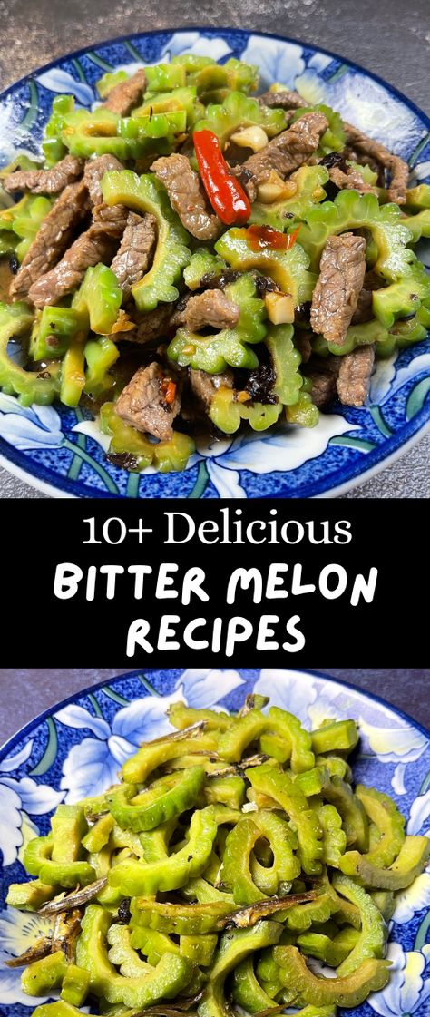 Bitter melon is... bitter, but it can be tasty too! Here are 10+ delicious bitter melon recipes to try - stir fry, soup, curry, and more! Stuffed Bittermelon Soup, Bitter Melon Stir Fry Recipes, Bitter Melon Recipes Indian, Stir Fry Soup, Stuffed Bitter Melon, Bitter Melon Recipes Chinese, Filipino Bitter Melon Recipe, Bitter Melon Soup Recipes, Bitter Melon Recipes