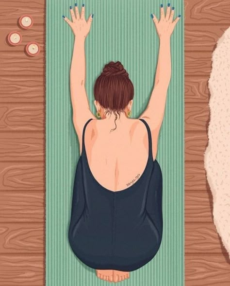 Photo Yoga, Arte Yoga, Yoga Illustration, Digital Portrait Art, Illustration Art Girl, Yoga Art, Girly Art Illustrations, Art Inspiration Painting, Dreamy Art