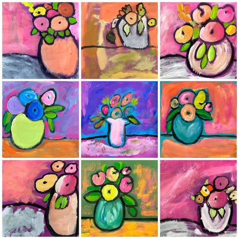 Morisot Flower Bouquets | Painted Paper Art Flower Art Elementary School, Flower Collaborative Art, Artome Art Show Ideas, March Art Projects For 1st Grade, Flower Art Lesson, Kindergarten Flower Art, Kids Spring Art Projects, Spring Art For 2nd Grade, Spring Art Elementary School