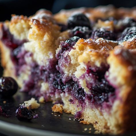 Never heard of this combo before, but tried a bite and I knew I couldn't have it any other way! Shortcake Crumble, Blueberry Shortcake, Classic Coffee Cake, Cheese Coffee Cake, Blueberry Desserts Recipes, Cream Cheese Coffee Cake, Cheese Alternatives, Blueberry Breakfast Cake, Blueberry Coffee Cake