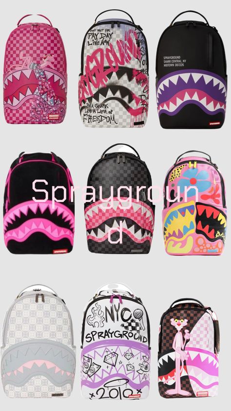 Sprygraund Backpack, Sprayground Backpack Pink, Baddie Backpacks, Bape Backpack, Spray Ground Backpack, Sprayground Bag, Backpack Sprayground, Pink Bookbag, Sprayground Backpack