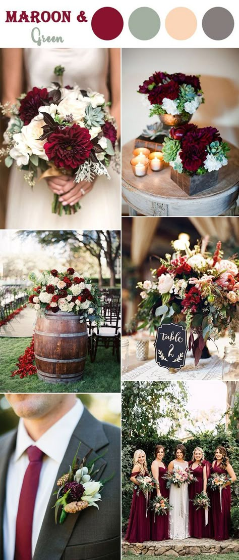 maroon,soft green and blush fall wedding color ideas for autumn season Blush Fall Wedding, Wedding Color Scheme, Rustic Wedding Decorations, Wedding Color Combos, Maroon Wedding, Have Inspiration, Fall Wedding Colors, October Wedding, Burgundy Wedding