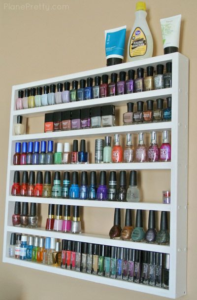 nail polish storage Nail Polish Storage Ideas, Nail Polish Shelf, Cheap Nail Polish, Diy Shelf, Nail Polish Holder, Diy Makeup Storage, Nail Polish Rack, Nail Polish Storage, Nail Polish Organizer