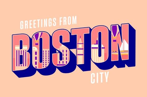 Boston city lettering Boston City, Design City, Lettering Download, Illustrator Art, Logo Design Typography, City Illustration, Logo Creation, Corporate Branding, Landing Page Design