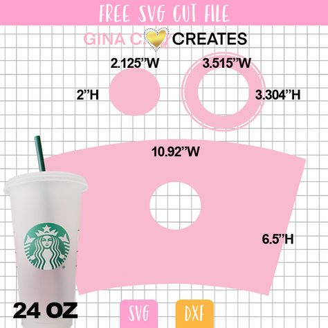 How to make a Custom Starbucks Cup Wrap with Free Template – Gina C. Creates Starbucks Cup Wrap, Starbucks Wrap, Starbucks Cup Design, Starbucks Cup Art, Starbucks Diy, Idee Cricut, Cricut Explore Projects, Projets Cricut, Custom Starbucks Cup