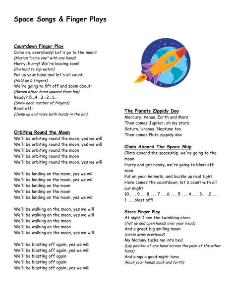 Space Songs For Toddlers, Doodles Space, Solar System Song, Space Lesson Plans, Planet Song, Toddler Songs, Space Song, Space Theme Preschool, Space Week