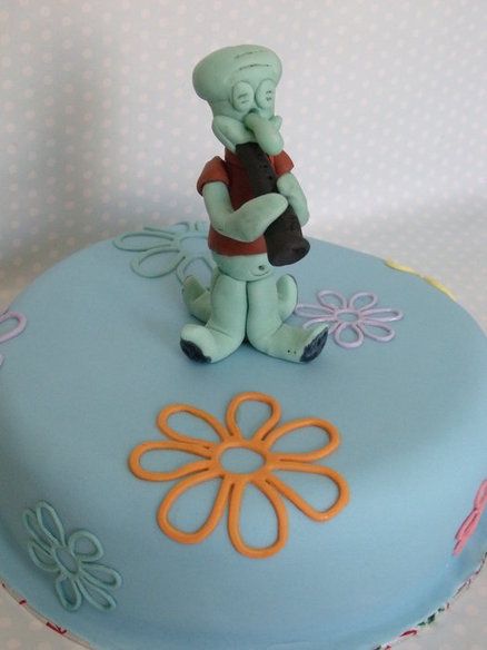 squidward cake - by cakesbyzoe @ CakesDecor.com - cake decorating website You Did It Squidward Cake, Squidward In Bed, Squidward Cake, Squidward Birthday, Handsome Squidward Cake, Squidward Screaming, Handsome Squidward, Spongebob Cake, Awesome Sauce