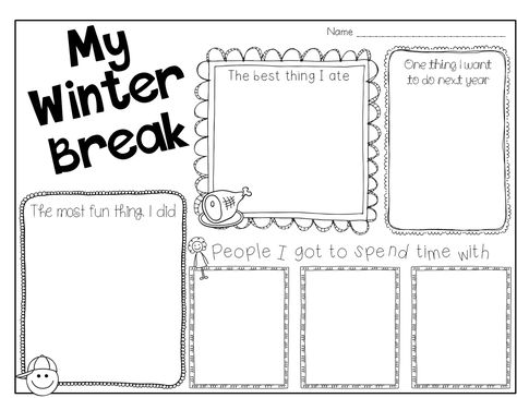 Back from Break Freebie! | Teaching With Haley O'Connor Winter Break Activities, January Classroom, Winter Writing, 2nd Grade Writing, 1st Grade Writing, First Grade Writing, New Years Activities, Winter Classroom, Writer's Workshop