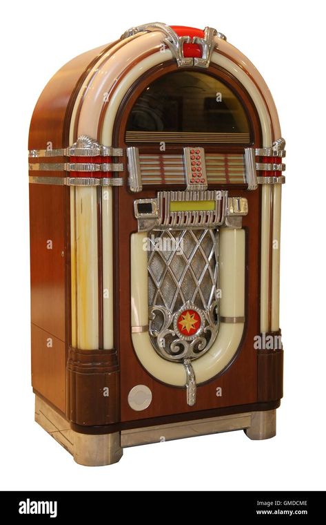 Download this stock image: Old Jukebox Music Player - GMDCME from Alamy's library of millions of high resolution stock photos, illustrations and vectors. Jukebox Vintage, Juke Box, Jukeboxes, White Background Photo, Music Photo, Music Player, Internet Security, Vintage Radio, Music Players