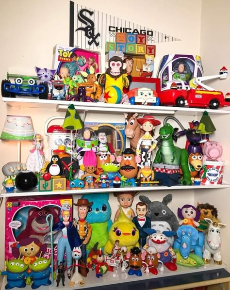 Toy Story Toys Collection, Disney Collection Display, Toy Collection Room, Toy Story Dolls, Toy Story Collection, Toy Collection Display, Toy Story Room, Casa Disney, Sonic The Movie