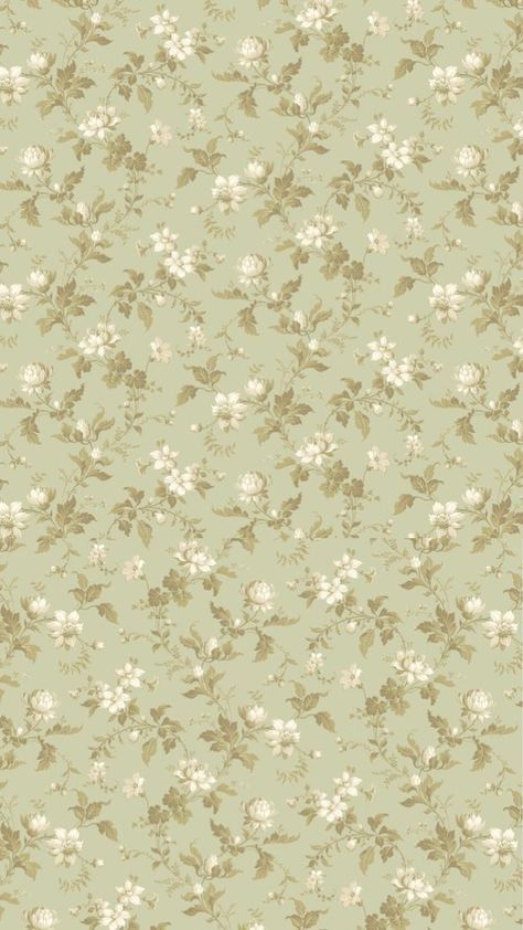 Floral Wallpaper For Phone, Regency Iphone Wallpaper, Simple Vintage Background, Light Green Floral Wallpaper, Vintage Boho Wallpaper, Aesthetic Bathroom Wallpaper, Fabric Aesthetic Wallpaper, Cottagecore Aesthetic Prints, Fairy Garden Wallpaper Aesthetic