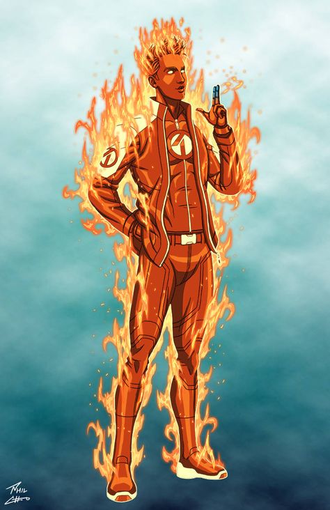 Fantastic Four Marvel, Johnny Storm, Phil Cho, Coffee Printables, Marvel Character Design, Fantastic 4, Miles Morales Spiderman, Superhero Villains, Marvel Characters Art