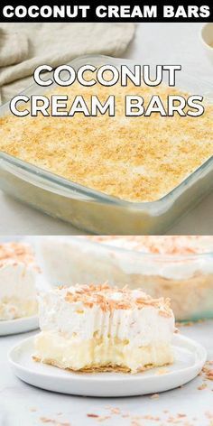 Coconut Cream Bars, Coconut Cream Pudding, Quick And Easy Sweet Treats, Coconut Cream Pie Recipes, Fluff Desserts, Coconut Desserts, Dessert Bar Recipe, Cream Pie Recipes, Cold Desserts