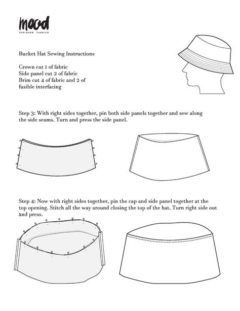 The Bucket Hat - Free Sewing Pattern - Mood Sewciety Pirate Hat Template, Bucket Hat Pattern Free, Hat Template, Mood Designer Fabrics, Bucket Hat Pattern, Sewing Hats, Hat Patterns Free, Hat Patterns To Sew, Fashion Sewing Tutorials